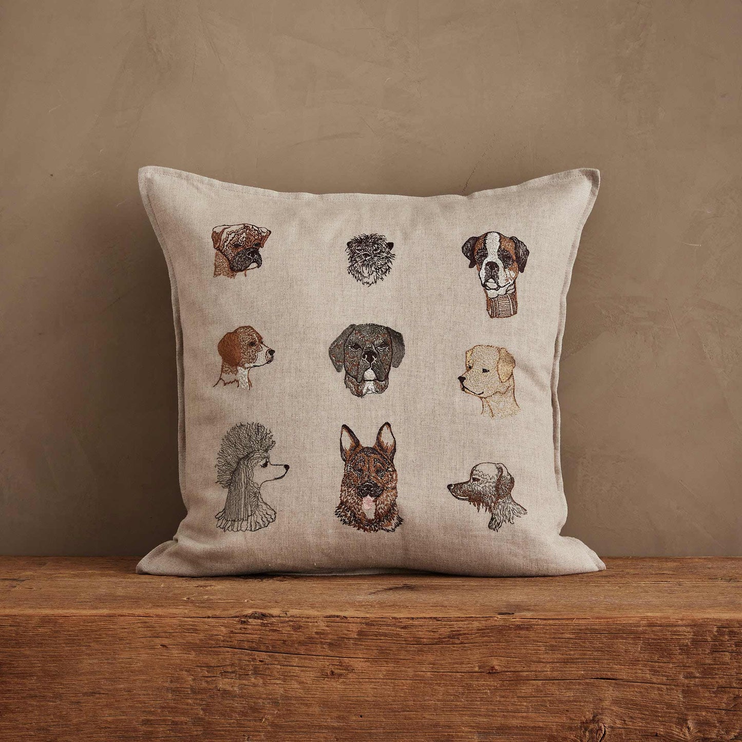 Dogs Pillow - Embroidered