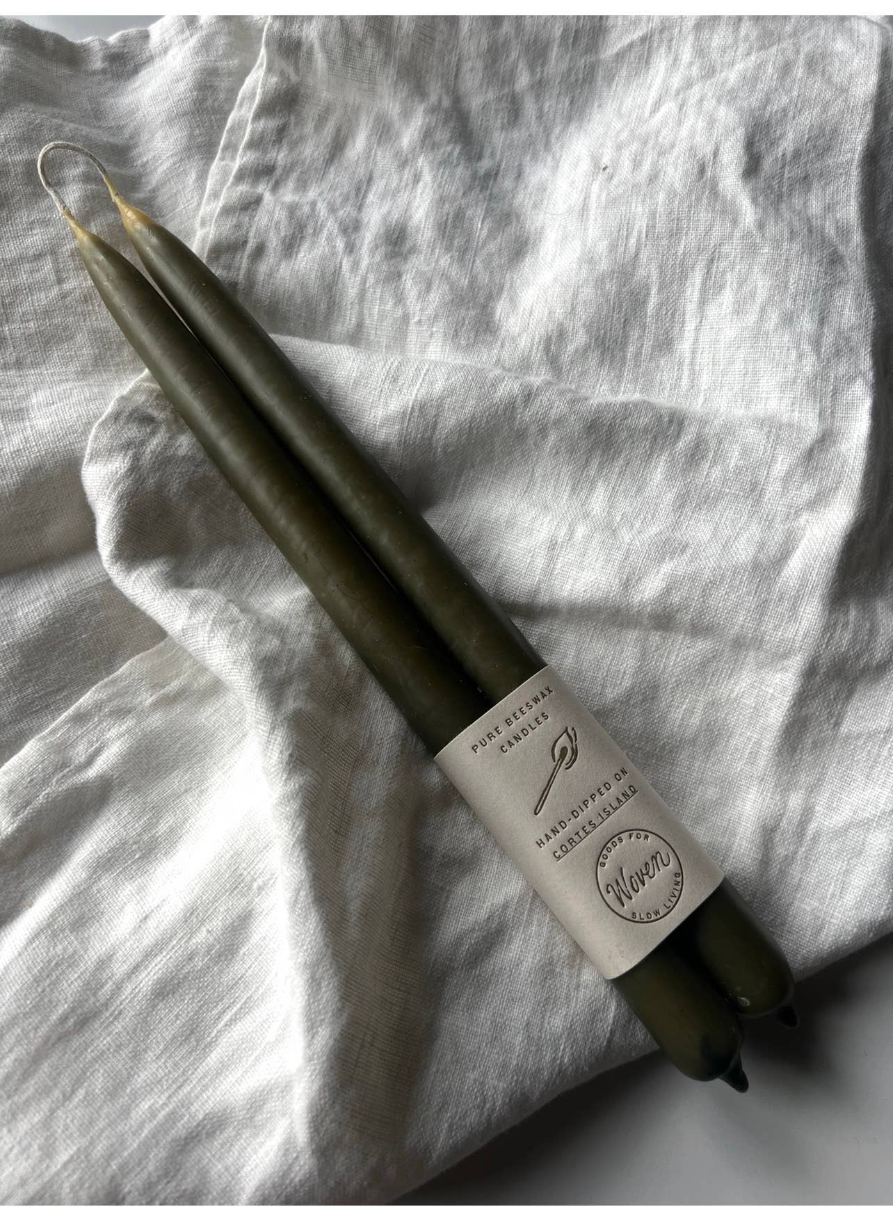 Beeswax tapers Indigo dyed