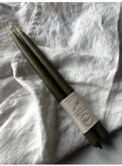Beeswax tapers Indigo dyed