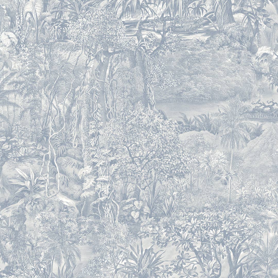 Jungle Toile Blue Peel and Stick Wallpaper, 28 sq. ft.