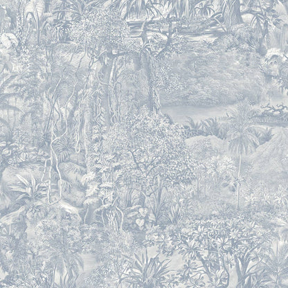 Jungle Toile Blue Peel and Stick Wallpaper, 28 sq. ft.
