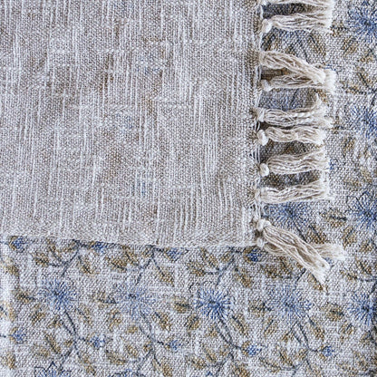 Handloom Cotton Throw - Multicolor Block Print
