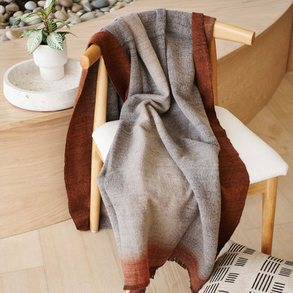 Simply Taupe Brown Ombre Handwoven Modern Merino Throw