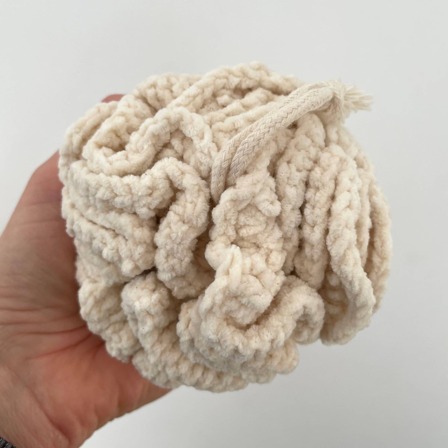 Natural soft thick cotton bath loofah sponge poufs 