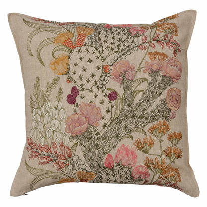 Desert Blooms Pillow - Embroidered