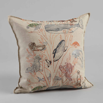 Coral Forest Pillow - Embroidered