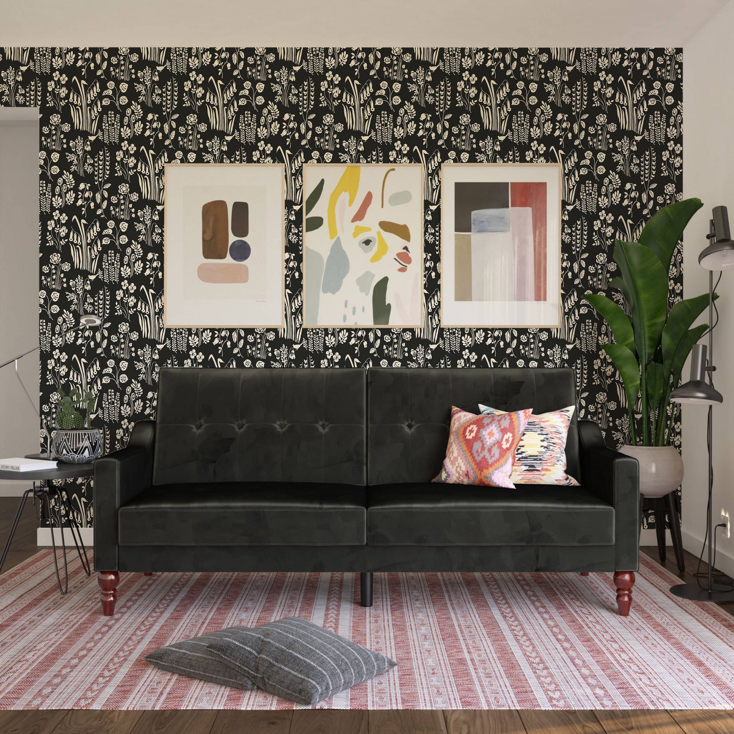 Tallulah Belle Black Peel and Stick Wallpaper, 28 sq. ft.