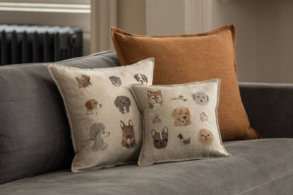 Charming Canines Pillow - Embroidered