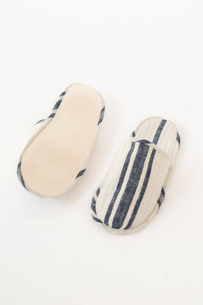 Striped Yarn-Dyed Denise Linen Slippers – Classic Look