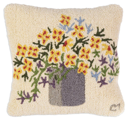 Stone Crock Flowers Pillow - 18x18