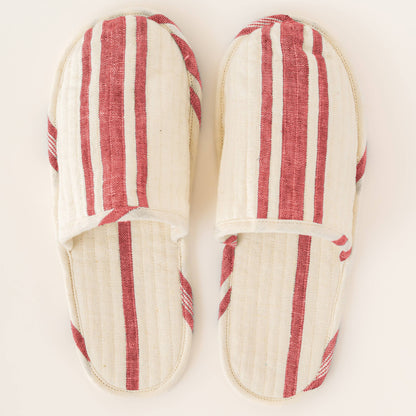Striped Yarn-Dyed Denise Linen Slippers – Classic Look