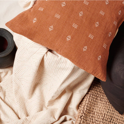 Unah Coral Organic Cotton Hand Embroidered Handloom Throw