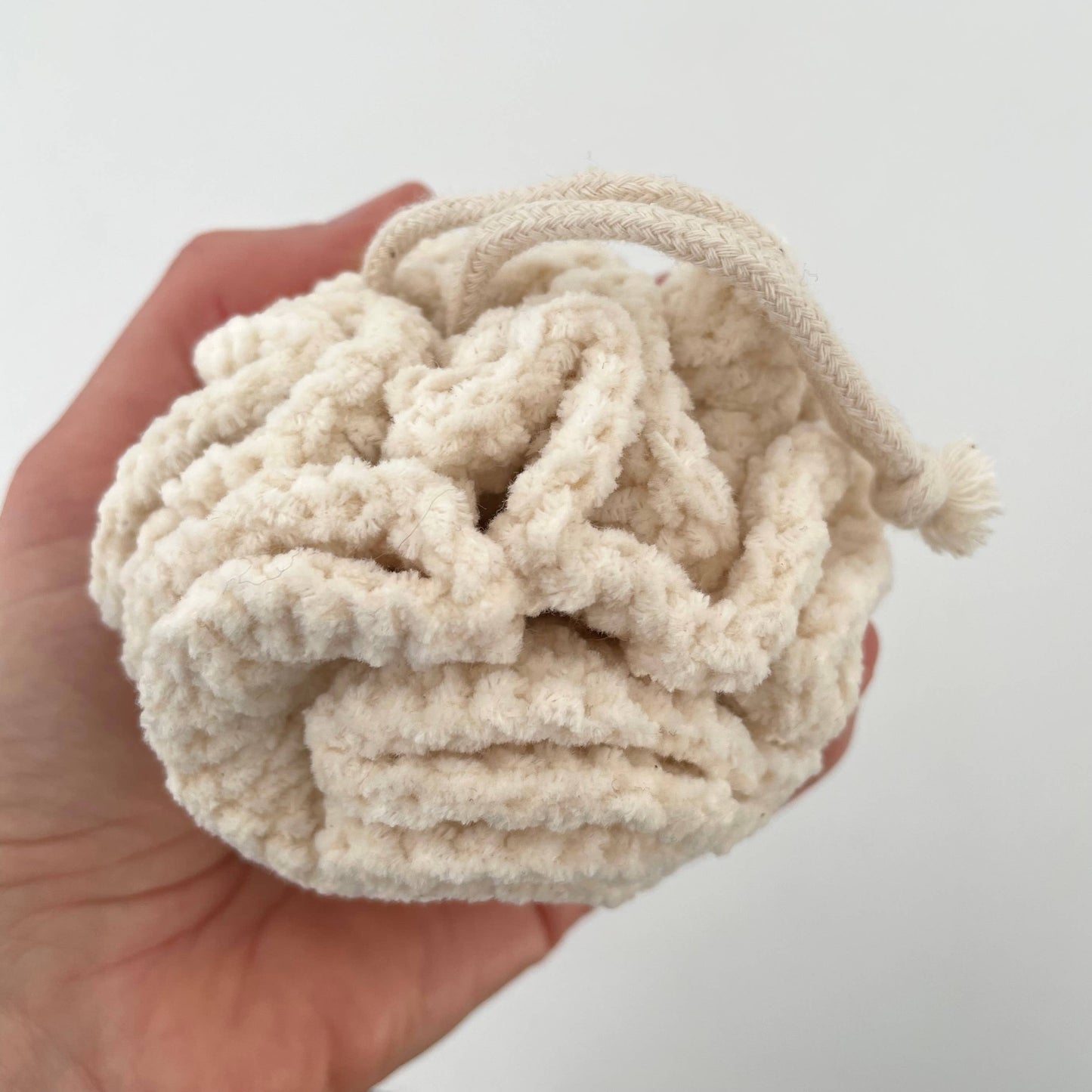 Natural soft thick cotton bath loofah sponge poufs 