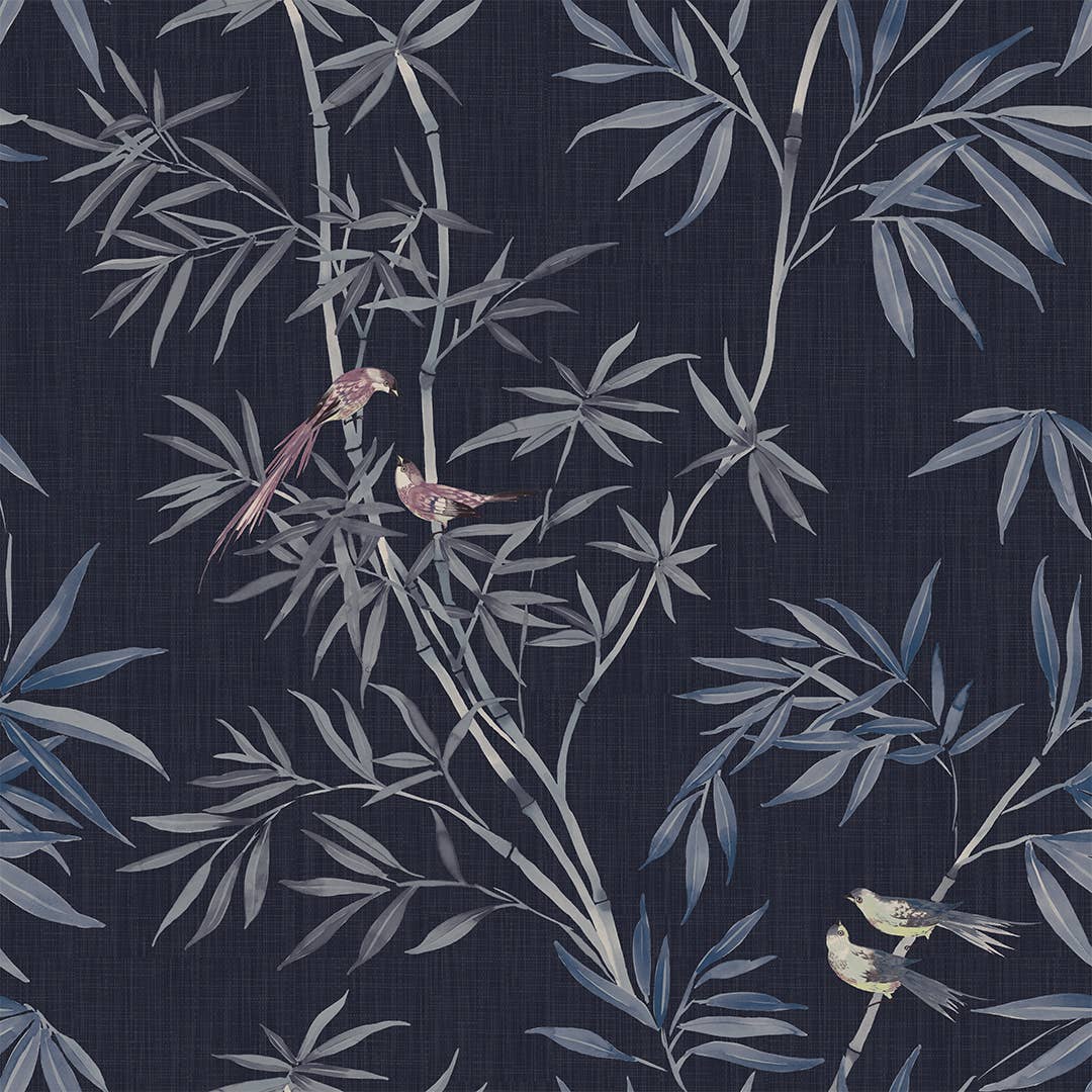 Bamboo Chinoiserie Nightfall P&S Wallpaper, 28 sq. ft.