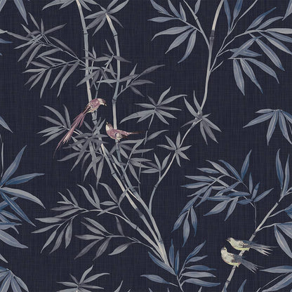 Bamboo Chinoiserie Nightfall P&S Wallpaper, 28 sq. ft.