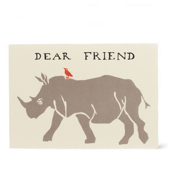 Card Dear Friend Rhinoceros