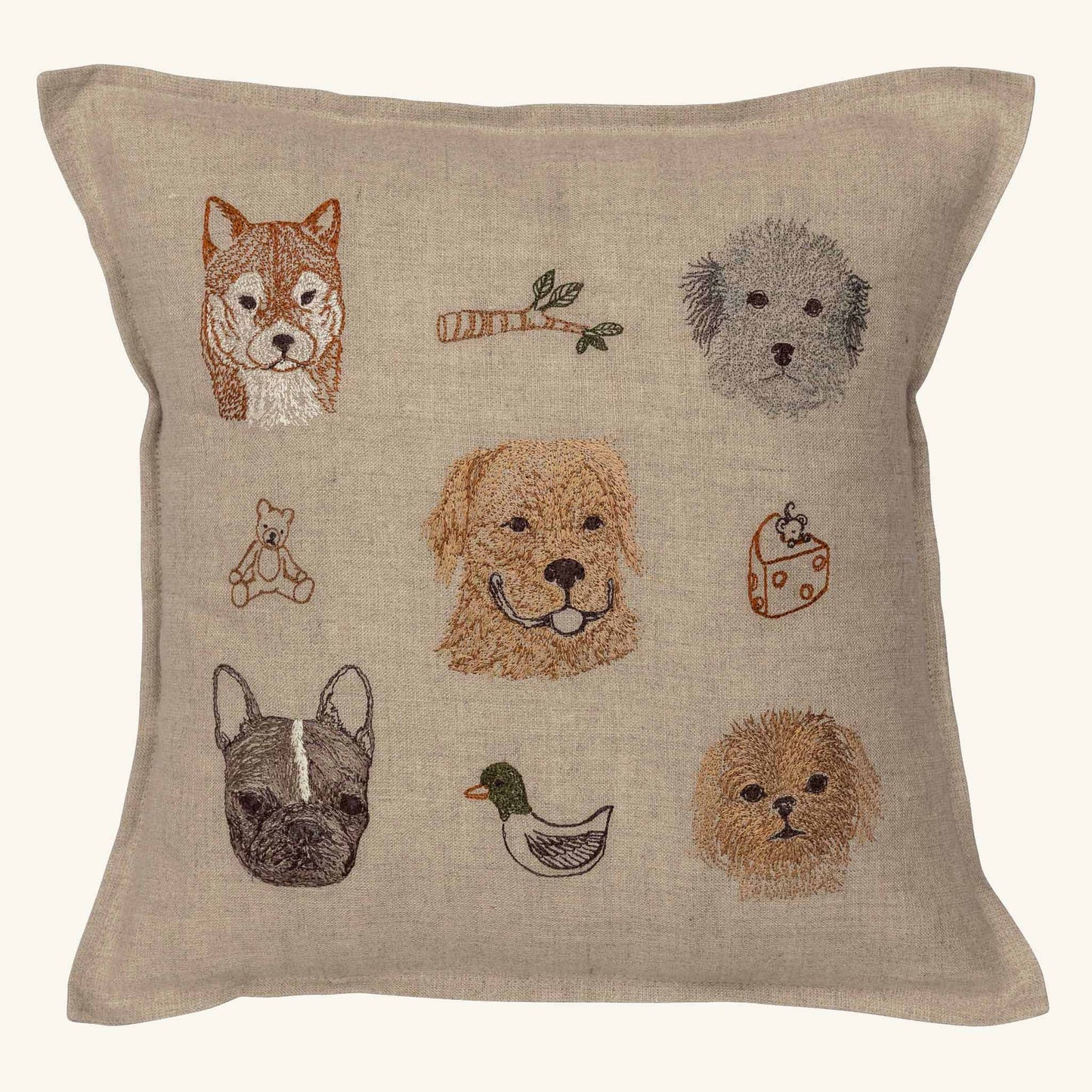 Charming Canines Pillow - Embroidered
