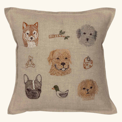 Charming Canines Pillow - Embroidered
