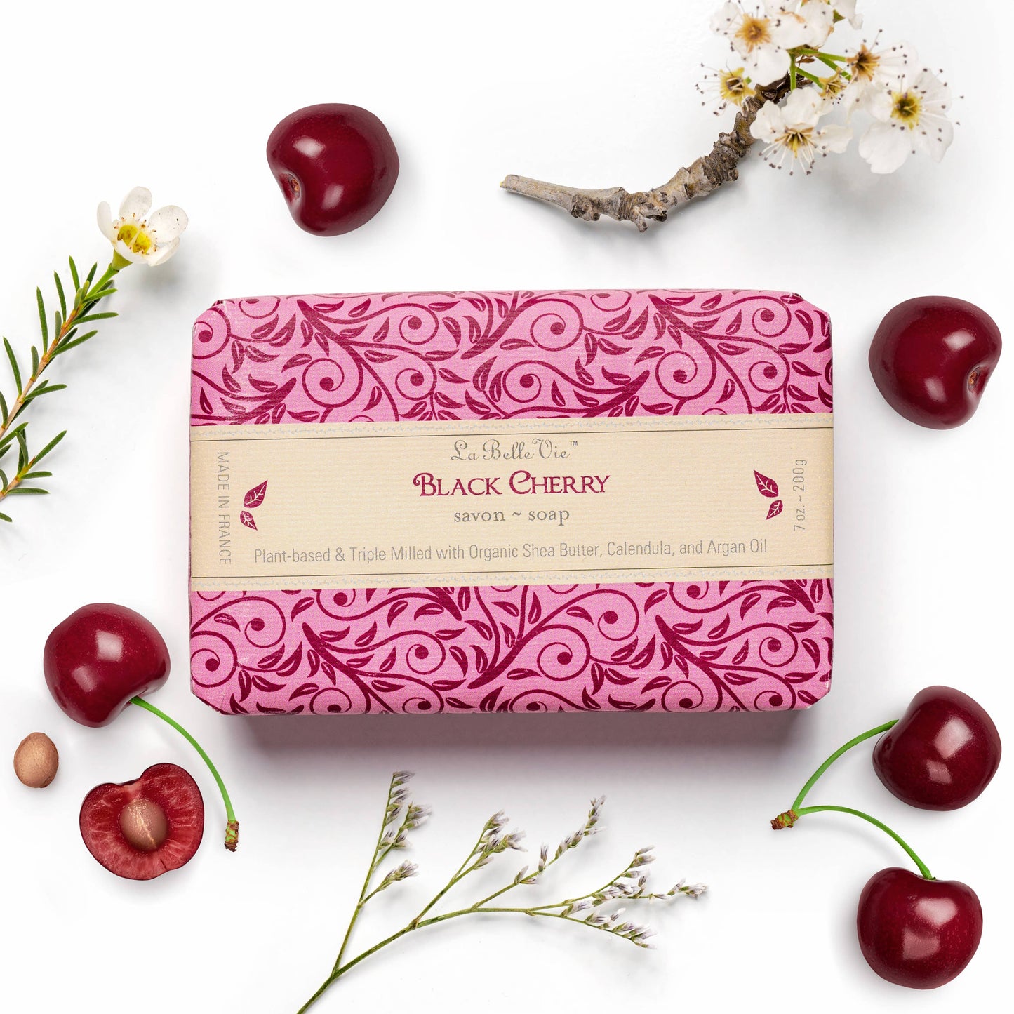 La Belle Vie Black Cherry Soap - 7oz/ 200g