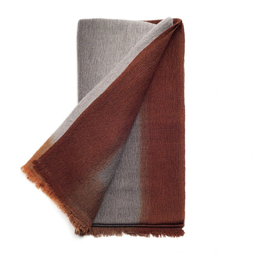 Simply Taupe Brown Ombre Handwoven Modern Merino Throw