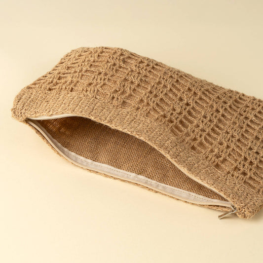 Crocheted Jute Pouch, Natural